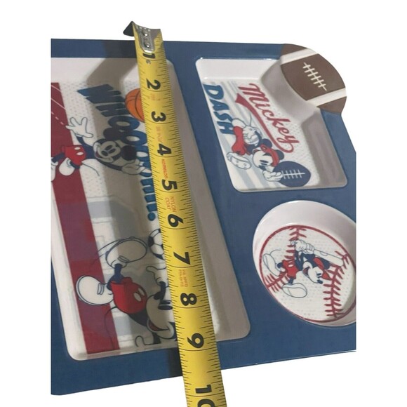 Disney Mickey Mouse Blue 3 Compartment Melamine Sports Plate - Picture 8 of 8